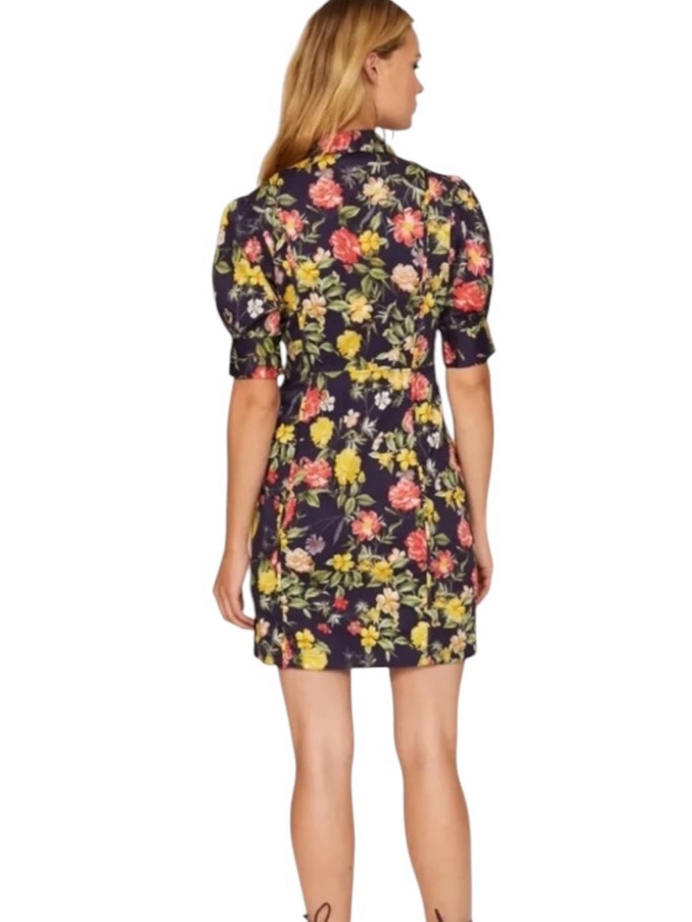 Marissa Webb "Dolly" Floral Button Down Mini Dress Navy Multi Color Size 2 - Picture 2 of 14